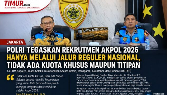 Polri Tegaskan Rekrutmen Akpol 2026 Hanya Melalui Jalur Reguler Nasional, Tidak Ada Kuota Khusus maupun Titipan.